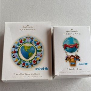 Hallmark UNICEF Ornaments —World of Peace and World of Joy